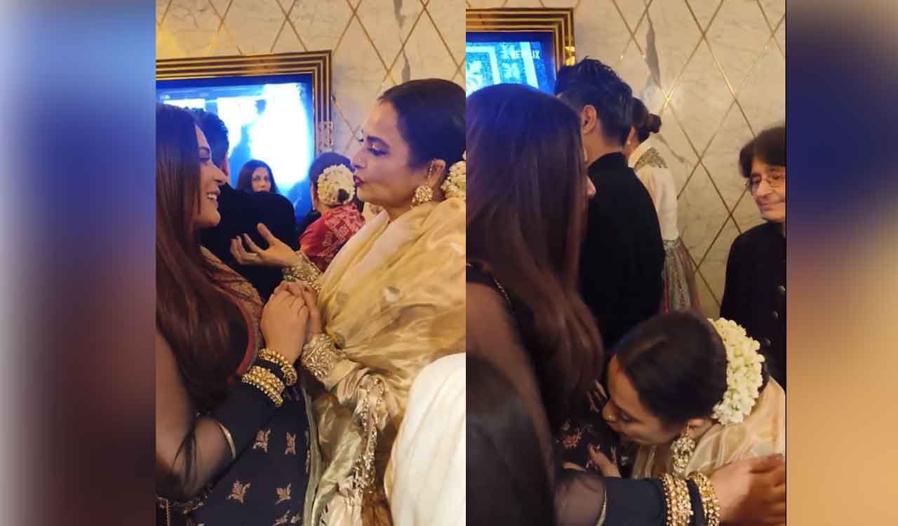 Rekha blesses mom-to-be Richa Chadha, gives her baby bump a kiss-Telangana Today